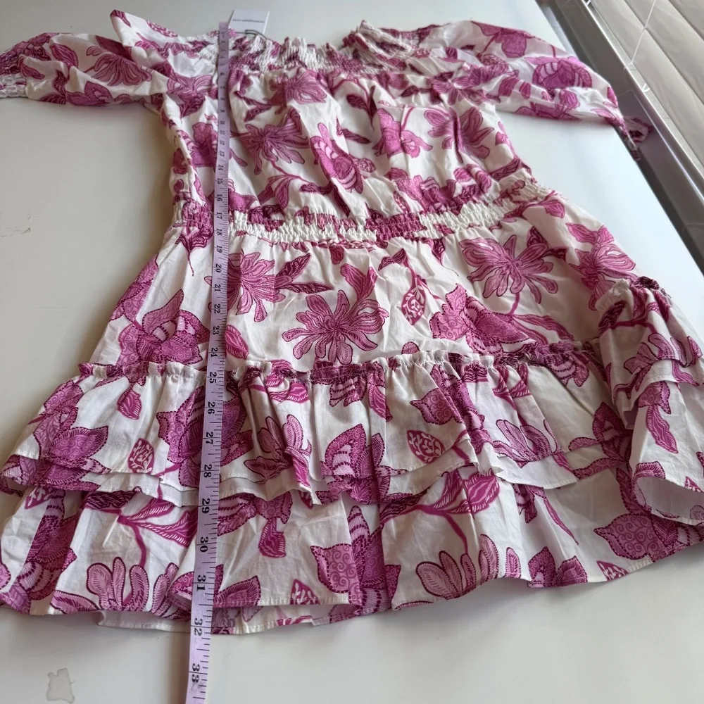 Generation Love Womens Fiona Floral Printed Pink Cotton Mini Dress Large - Picture 13 of 14